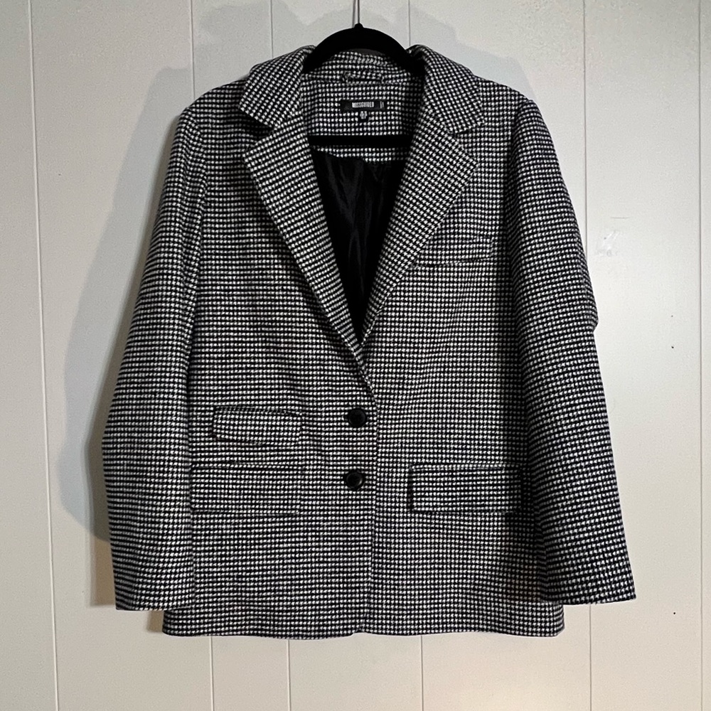 Missguided Oversized Houndstooth Blazer - Picture 3 of 7